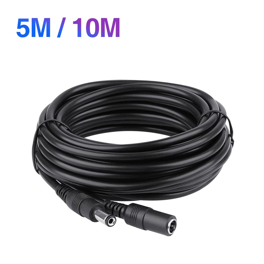 NEWCE CCTV DC Power Extension Cable Cord 5m 10m 5.5mm x 2.1mm Male Plug for CCTV Security Camera 5m/10m Power Supply A