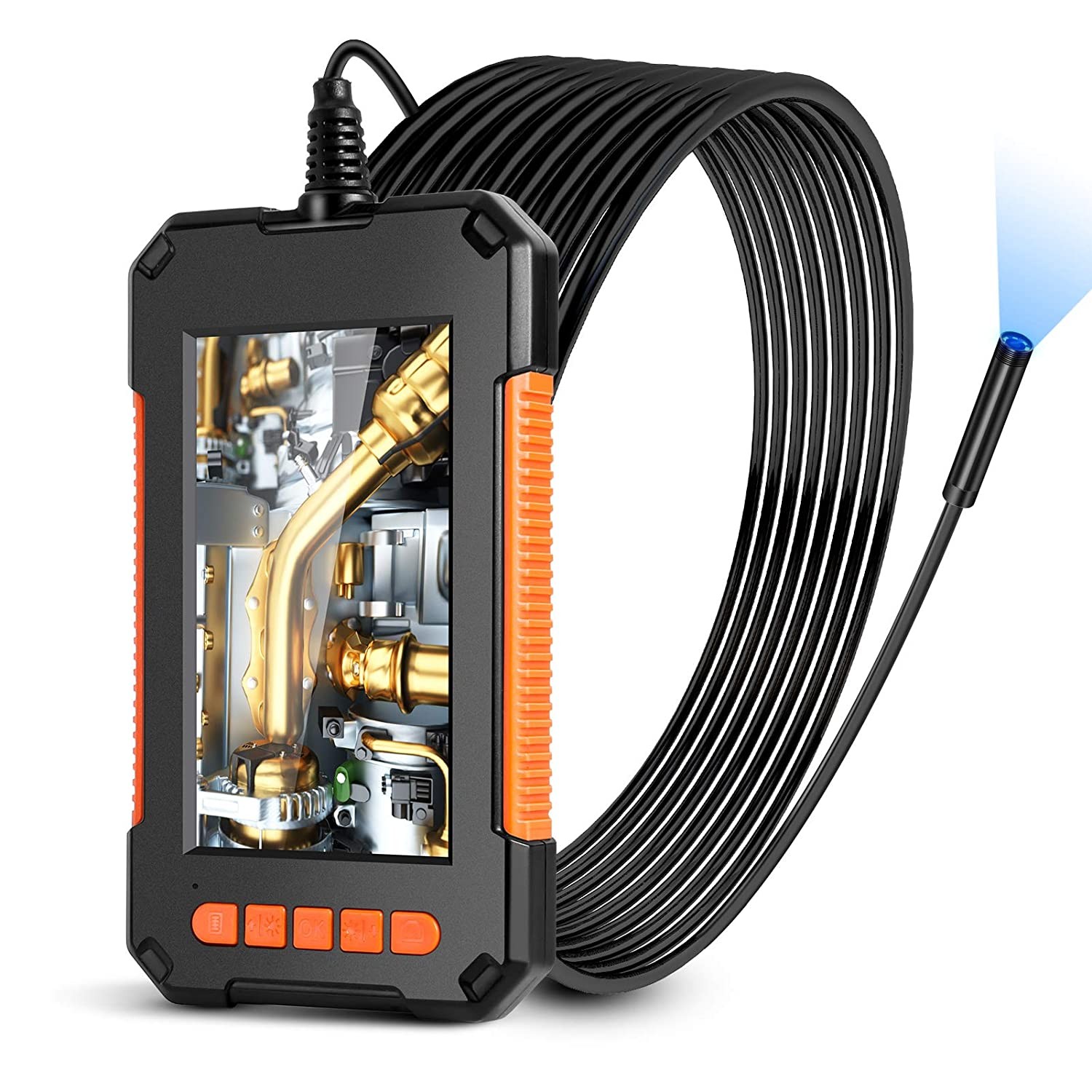 1080P Inspection Camera With 4.3 Inch IPS Screen Single And Dual Lens Industrial Endoscope With 8 LED For Check Engine Up