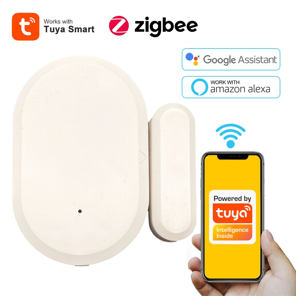 ZigBee Window Door Sensor for Tuya APP Open Entry Smart Security Alarm Compatible Work with Alexa Hub Required ZigBee Gate