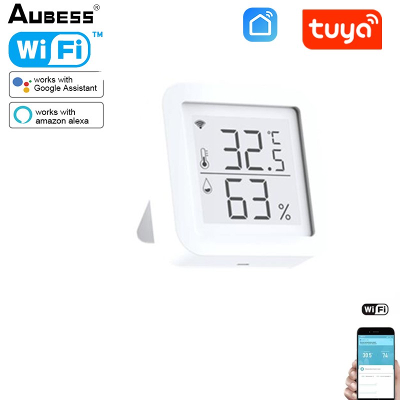 Tuya WiFi Temperature Humidity Sensor With LCD Screen Indoor Thermometer Hygrometer Smart Life Thermometer Alexa Google