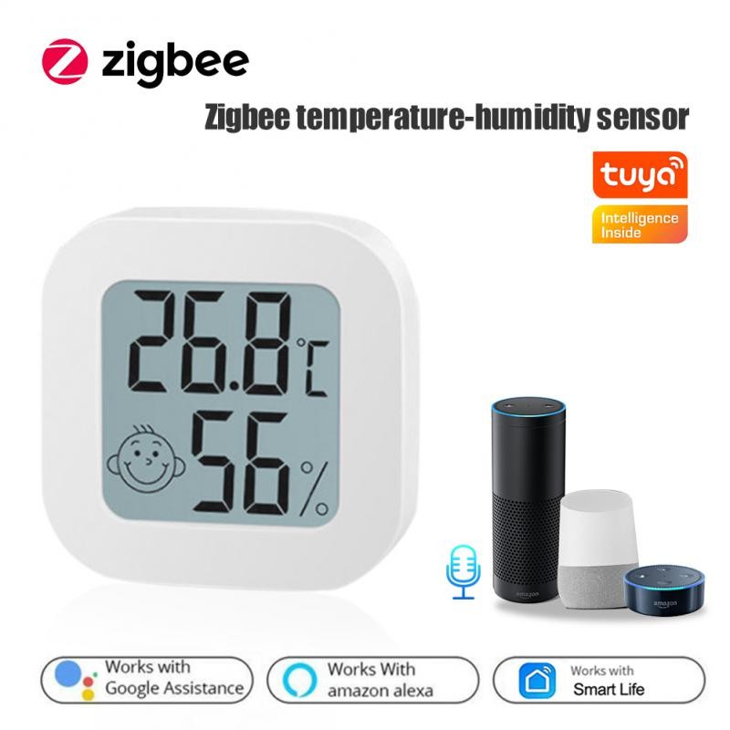 Tuya ZigBee Temperature Humidity Sensor Multifunction Automatic Electronic Thermometer Monitor Smart Home Remote Control Sensor