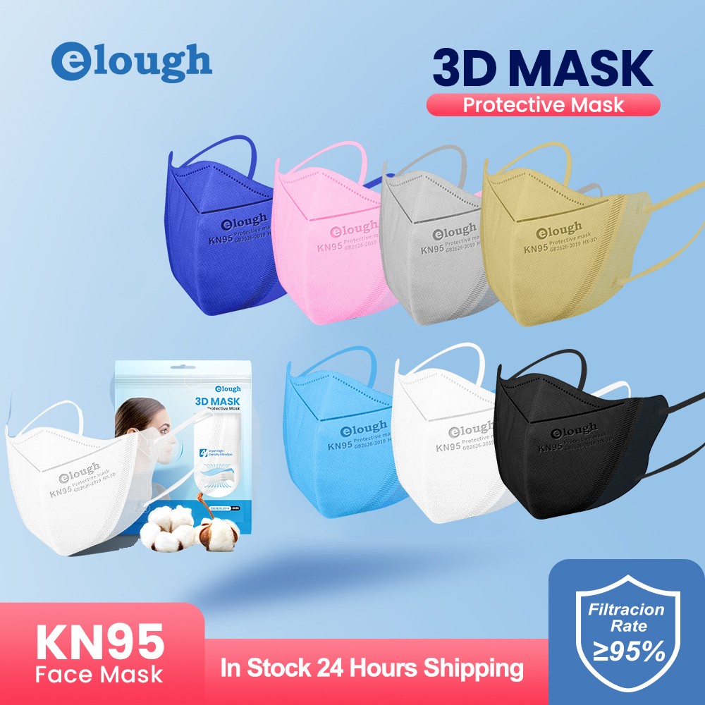 Elough mascarillas fpp2 3D Face Mask mascarilla kn95  fpp2 homologada españa KN95Mask Adult 4 Layers FFP2 Respirator Approved CE