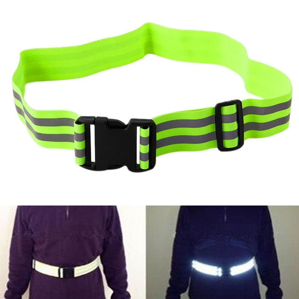 Safety Reflective Belt Elastic Band Waist Protection Reflective Night Running Safety Belt For Running Cycling Walking