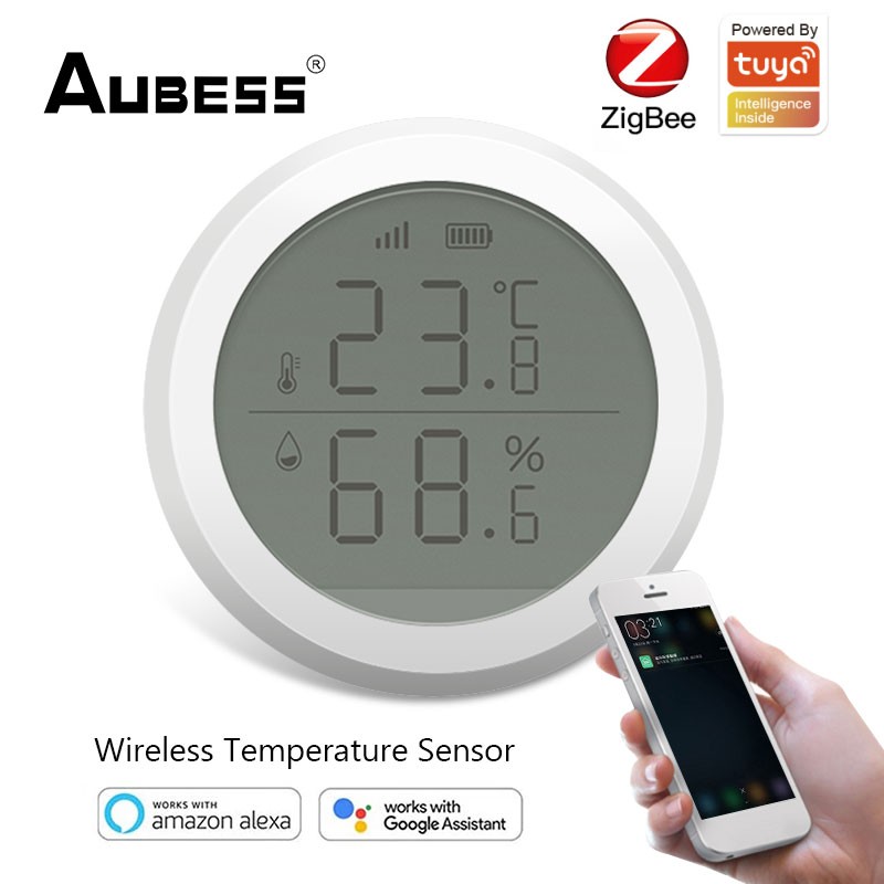 Tuya ZigBee Temperature Humidity Sensor LED Display Indoor Hygrometer Thermometer Smartlife Termometros for Alexa Google Home