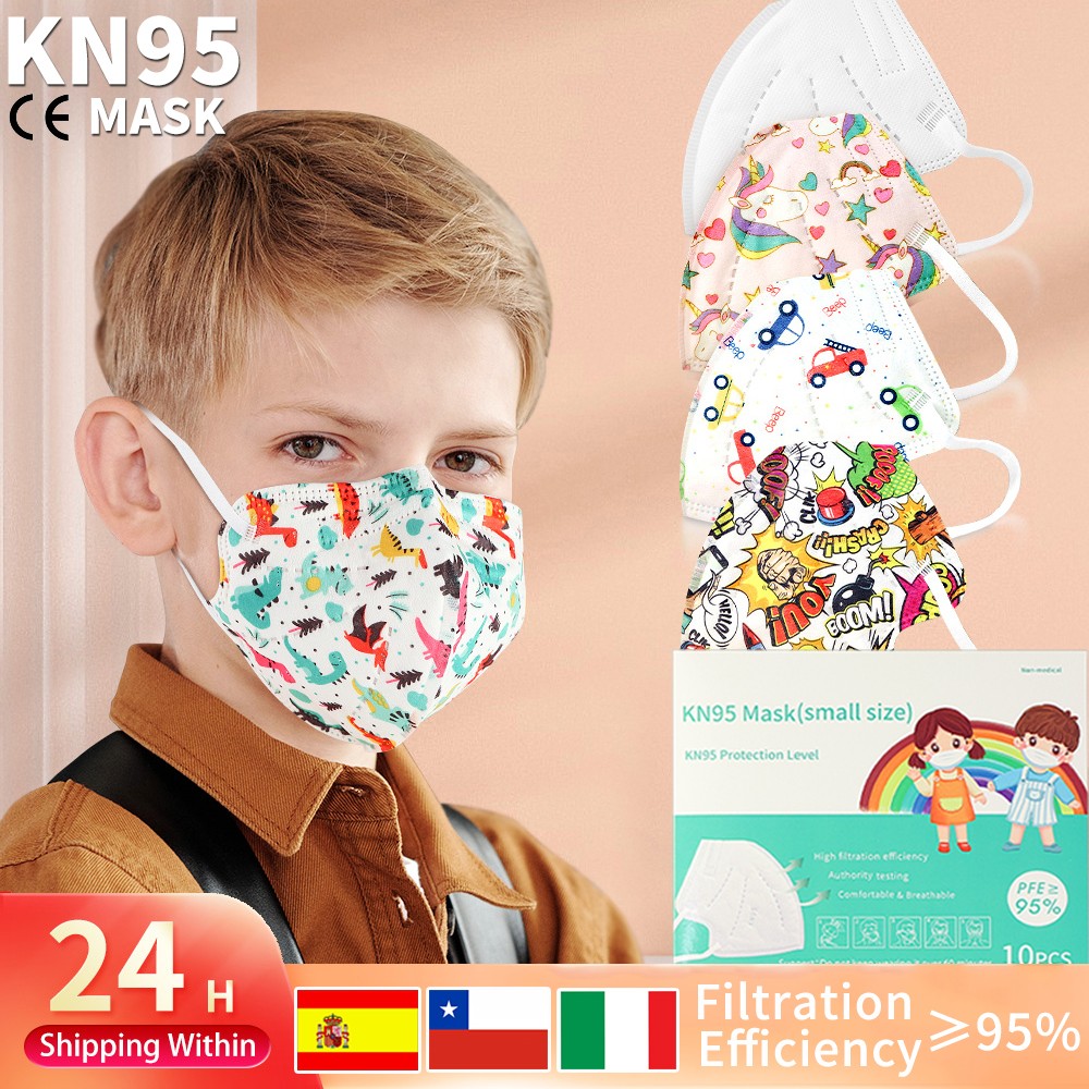 Spain 4-14 Years Kids Mask Express Delivery KN95 5 Layers Dust Mask FFP2 Mascarillas Boys Girls Face Mask Respirator