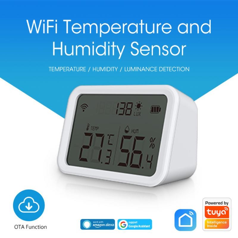 2022 New Smart Wifi Temperature Humidity Sensor Tuya Humidity Detector Work with Alexa Google Processor