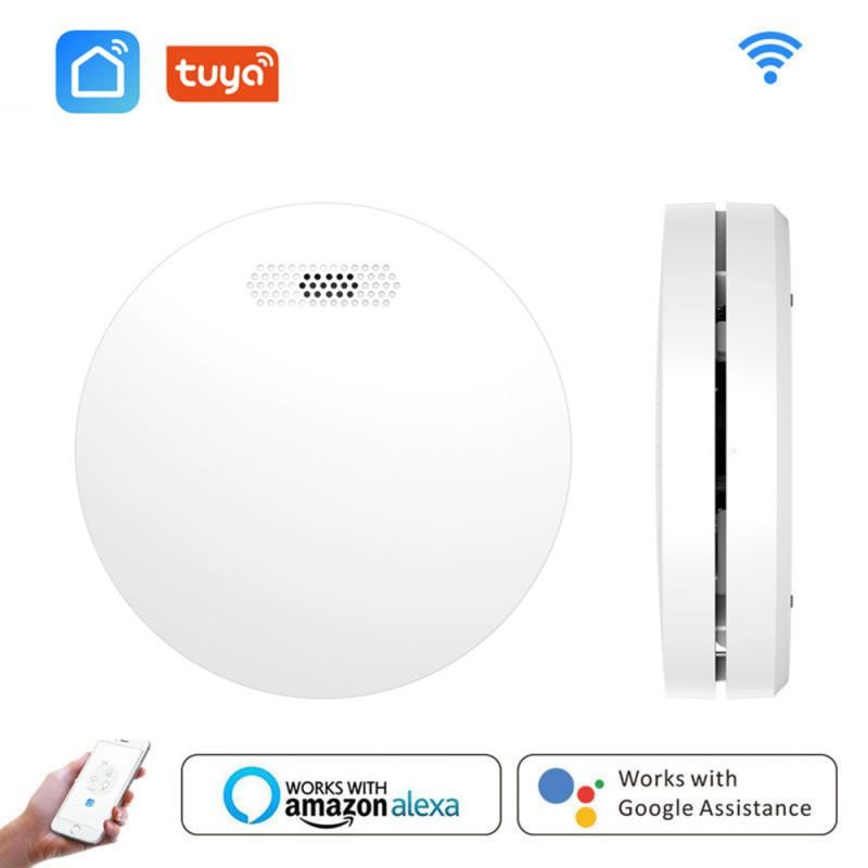 New Graffiti Intelligent WiFi Fire Smoke Alarm Home Wireless Smoke Detector Sensor Light Sound Alarm Sensor High Decibel Speaker