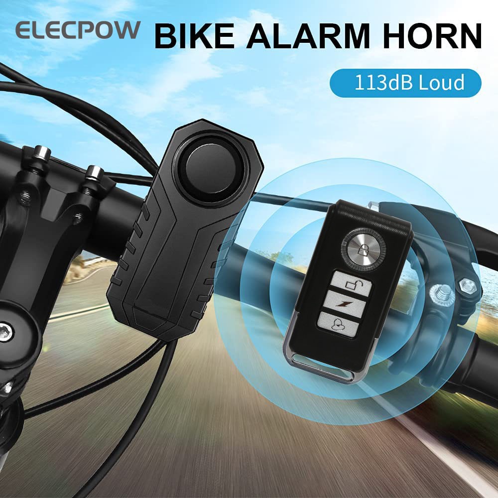 Elecpow Anti-theft Vibration Bicycle Alarm Remote Control 113dB Loud Wireless Alarm Sensor Waterproof Motorcycle Security