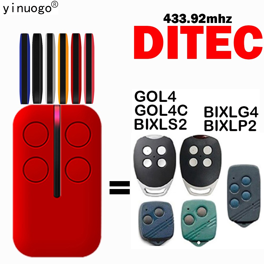 New DITEC GOL4 GOL4C BIXLG4 BIXLS2 BIXLP2 Garage Door Remote Control DITEC 433.92MHz Rolling Code and Fixed Code