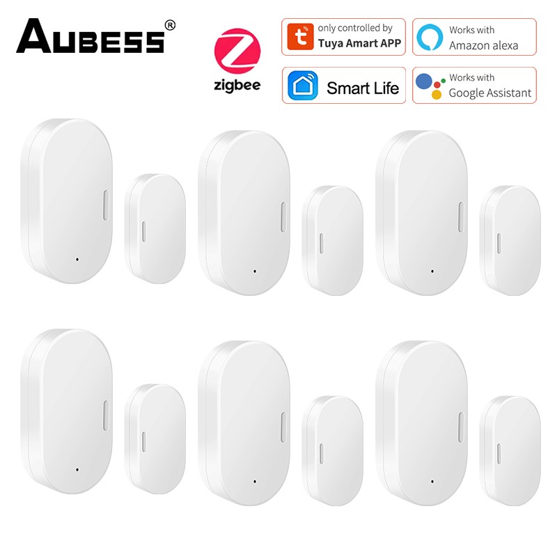 Aubess Car Door Window Zigbee Sensor Door Window Open/Closed Entry Smart Home Security System Work with Alexa Google Home