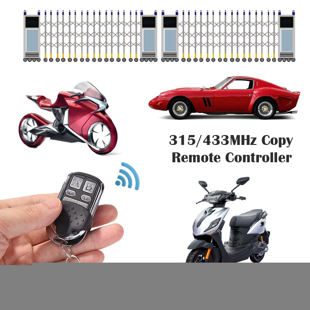 Metal Clone Key Remote Control 315/433MHz Clone Hard Learning Code for Garage Door Home Gate Car
