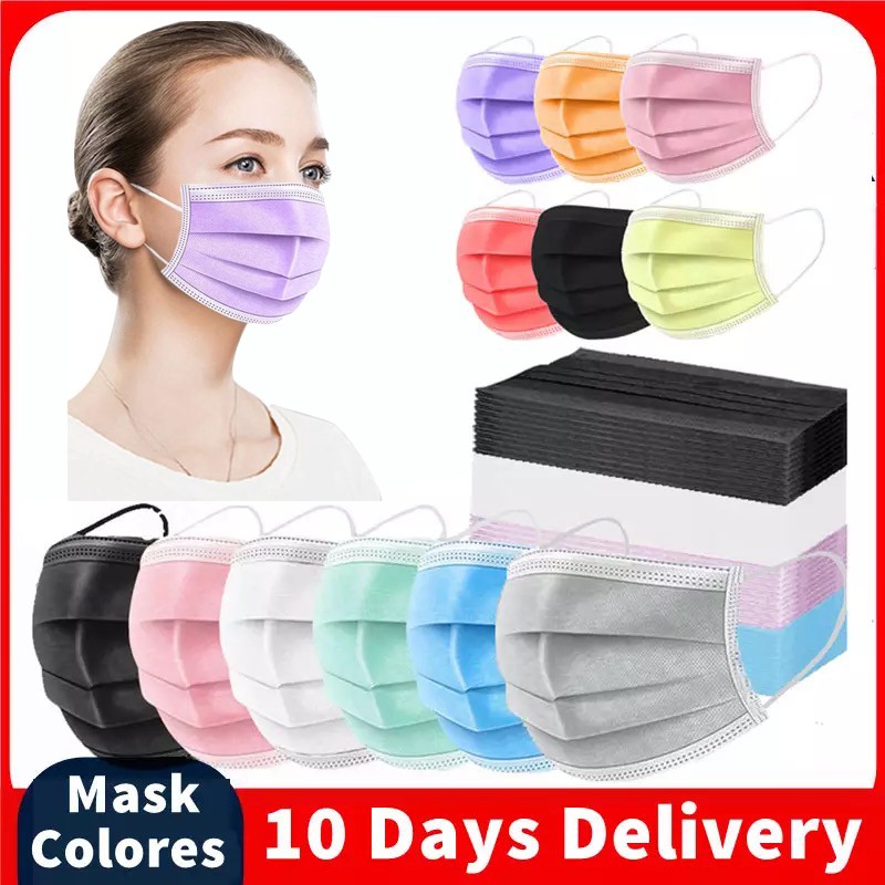 Disposable face masks 3 ply mascarillas quiurgicas homology adas anti-dust paintball adult mascara 10-200pcs mondkapje zwart