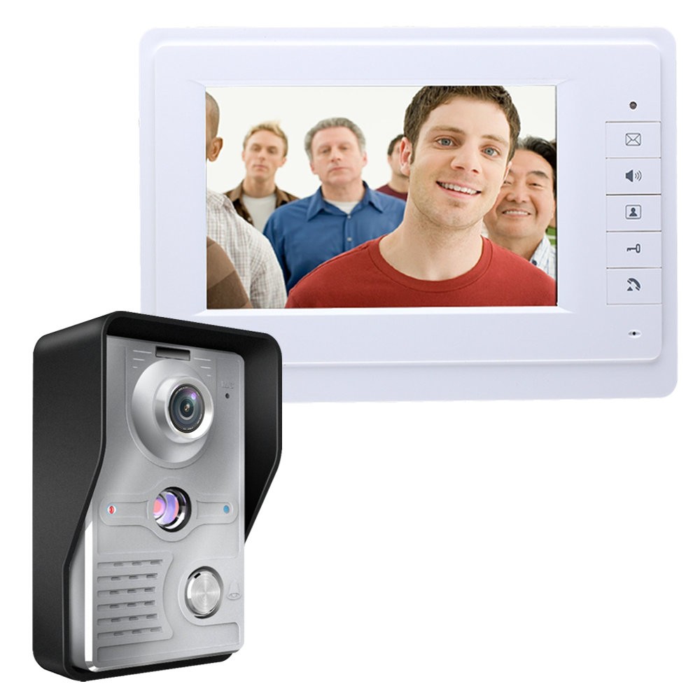 7 Inch TFT LCD Video Door Phone Optical Video Intercom Loudspeaker Intercom System Monitor Waterproof Outdoor Infrared Camera