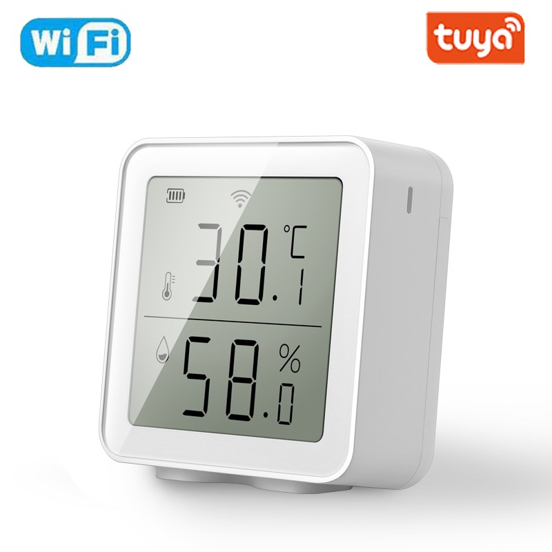 2022 Tuya WiFi Temperature and Humidity Sensor Indoor Hygrometer Thermometer with LCD Display Support Alexa Google Assistant