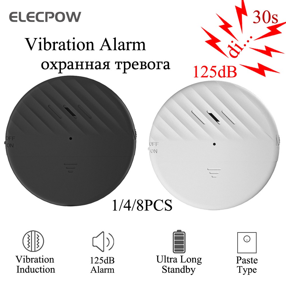 Elecpow Wireless Door Window Vibration Sensor 125dB Glass Broken Anti-theft Sensor Home Security Protection Alarm