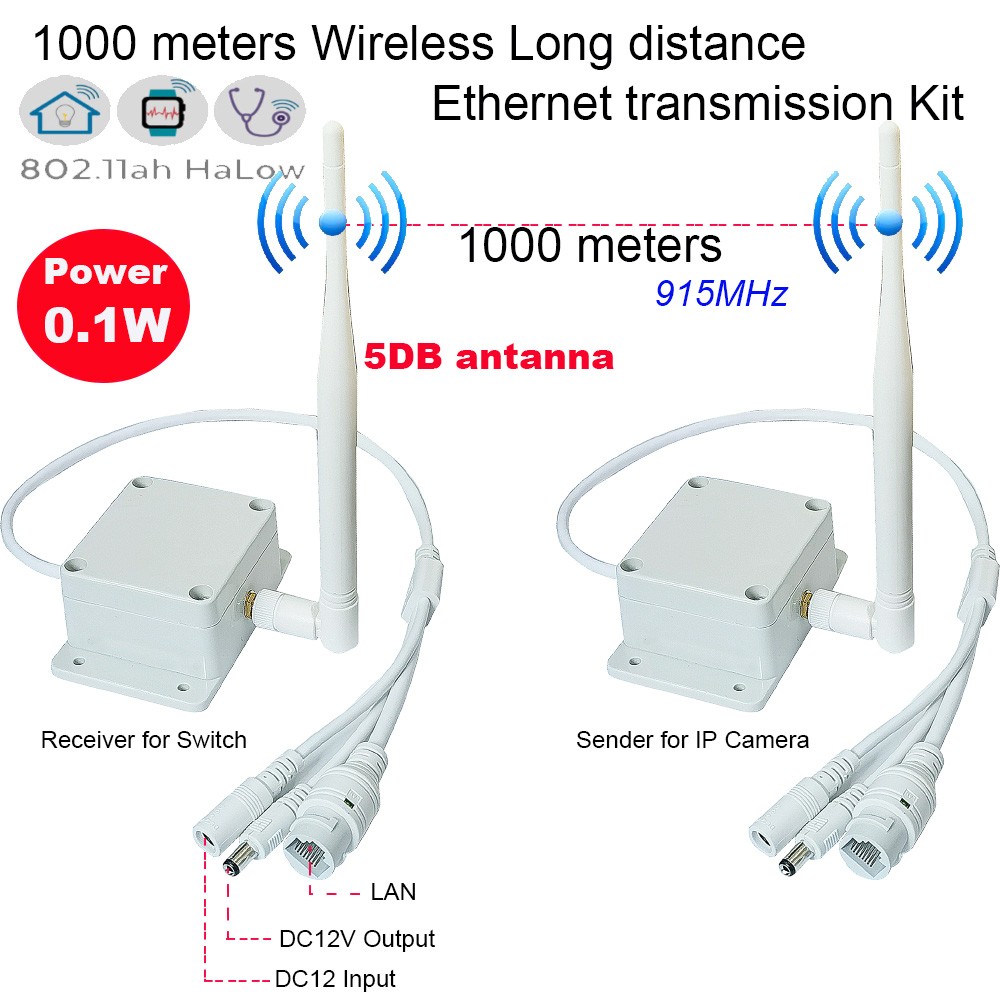 1 to 1 Wireless 1000M Long Distance 1080P 5MP AP Transmitter Receiver Suitable for IP Equipment PTZ IP Camera Ethernet