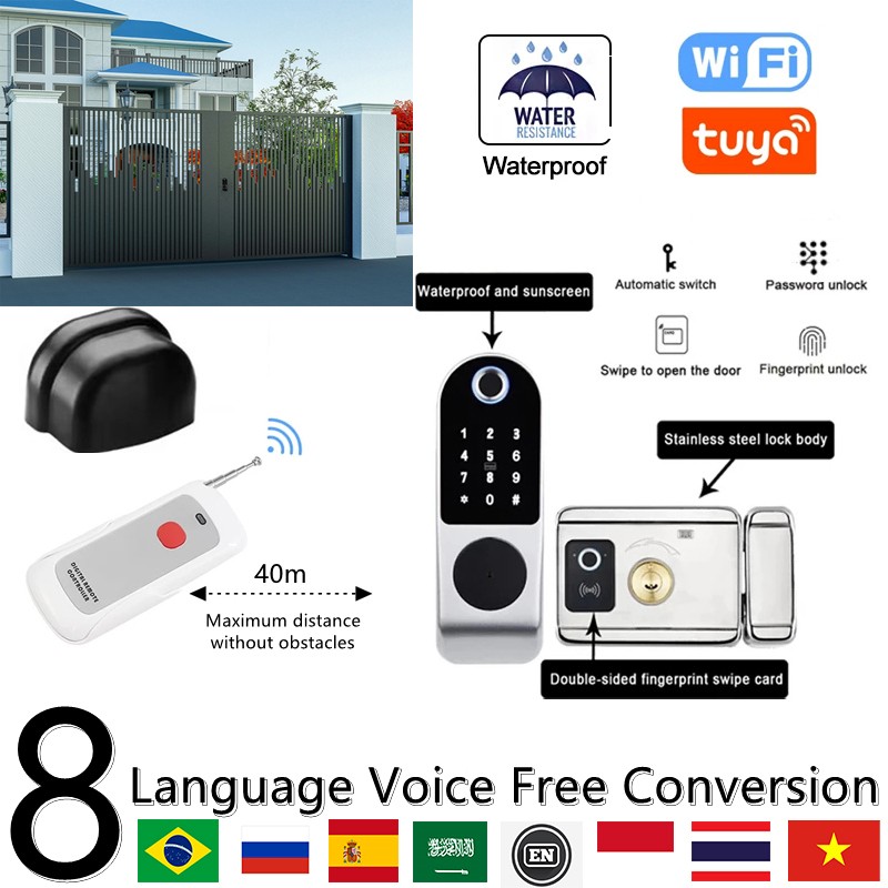 AISUO Tuya WiFi Mobile Phone Unlock Remote Control Fingerprint Magnetic Card Password Key Outdoor Waterproof Smart Door Lock