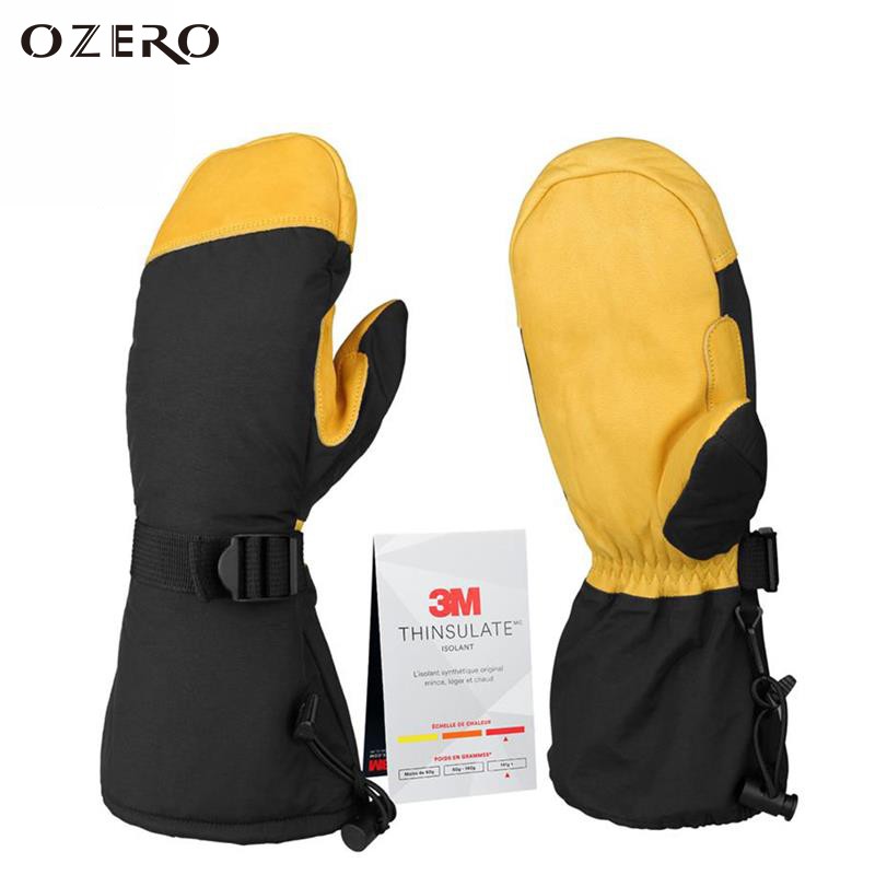 OZERO Winter Ski Warm Gloves Driver Work Windproof Waterproof Protection Security Wear Work Safety For Men Woman Gloves