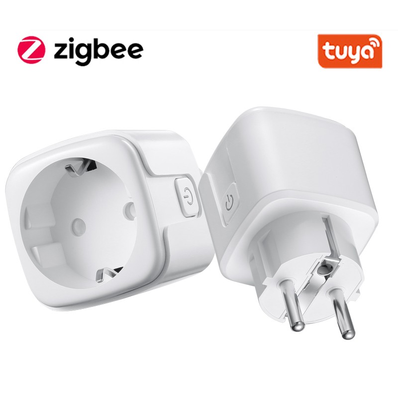 Tuya 2022 Smart Power Meter Zigbee Socket 16A European Output 3680W Compatible with Alexa Google Home Work with Tuya Zigbee Hub