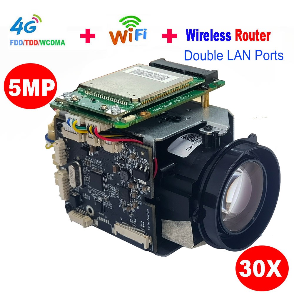 4G Wireless WiFi AP 5MP 30X Zoom Android Sony IMX 335 IP Camera Wireless Access Point DV Recorder Support SD Mic Speaker 4G SIM