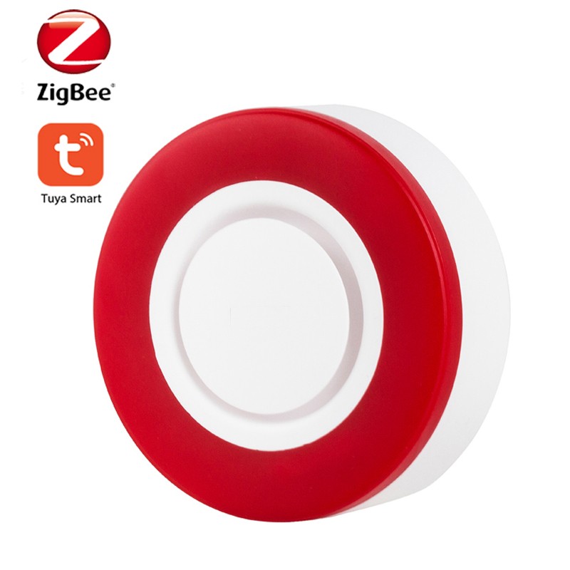 Tuya Zigbee Alarm Siren Red Flashing 95db Alarm Horn Compatible with Tuya Zigbee Hub