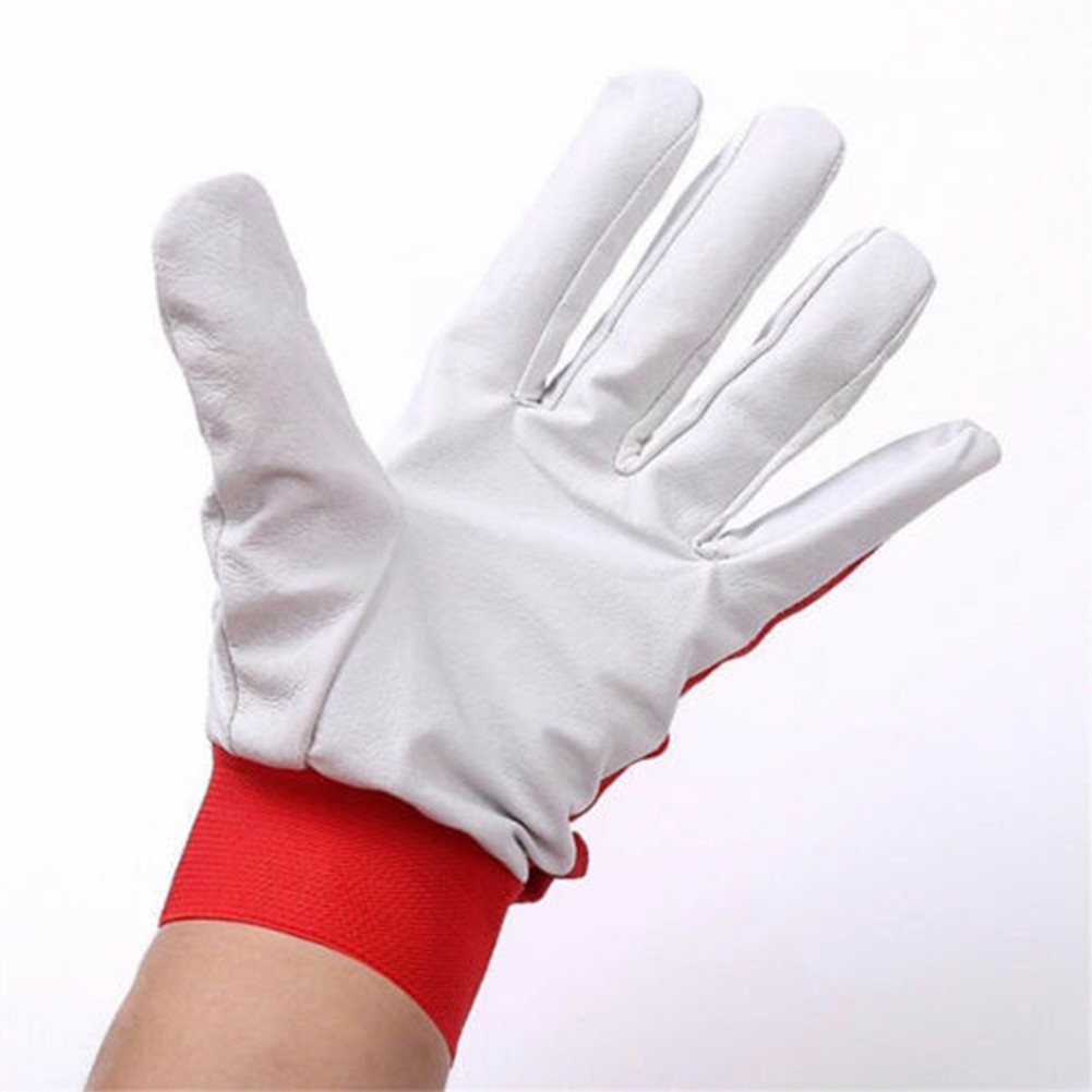 1 Pair Workplace Finger Heat Shield Tensile Faux Leather Durable Indoor Safe Work Guard Protective Welding Gloves Adult