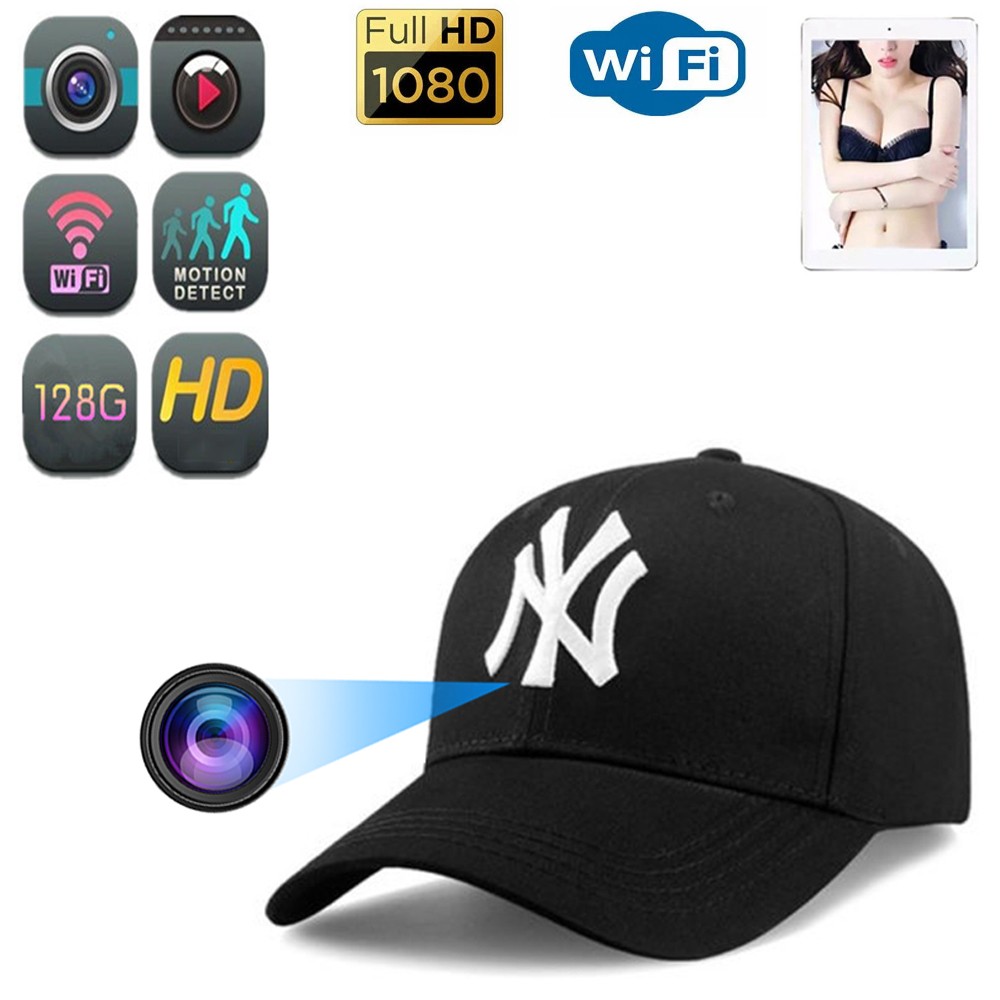 HD 1080P Wearable Baseball Hat Camera Fashion Baseball Cap Wifi Camera For Outdoor Travel Manual Recording Remote Monitoring