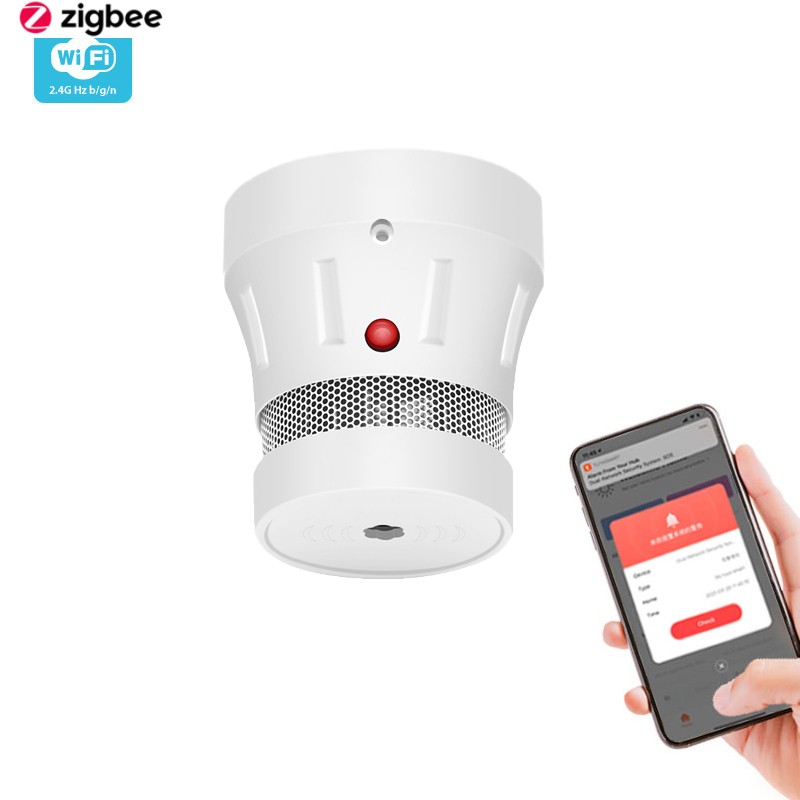 zigbee fire protection smoke sensor detector monitor security alarm system firefighter wifi tuya remote control for apartment