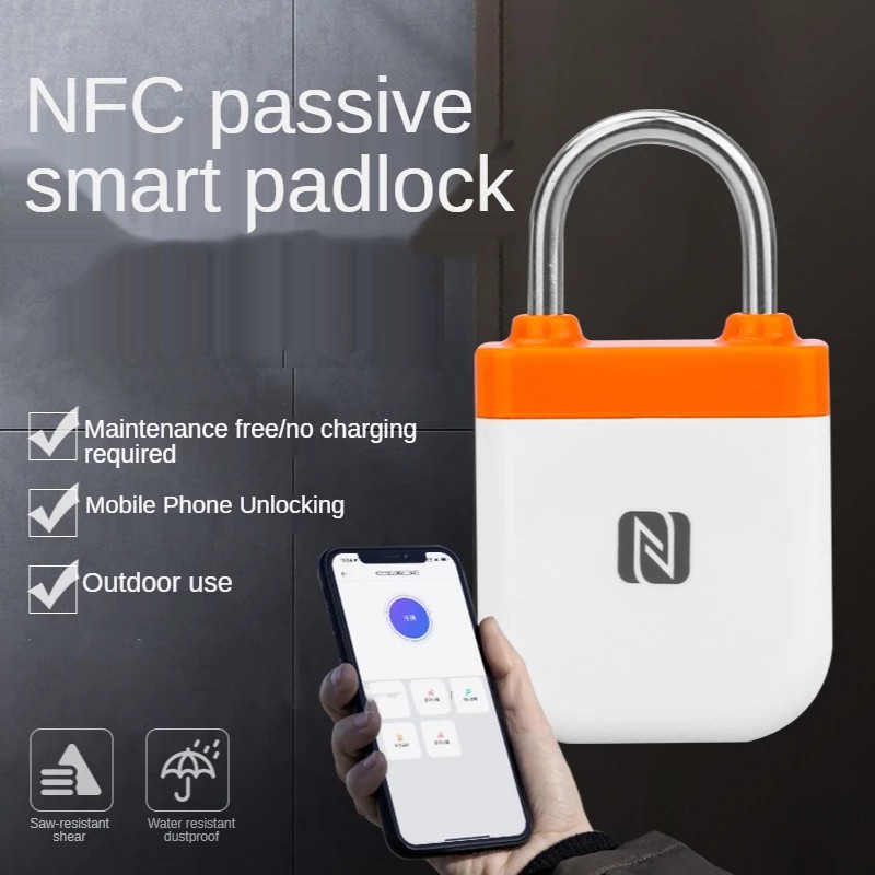 Smart NFC Padlock Without Power Mobile Phone Unlocking IPX5 Gym Dormitory Hotel Outdoor Luggage and Lockers To Lock Tag