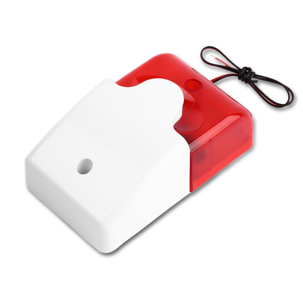 Security Flashing Farm Plastic Durable Wired Home Anti Theft Signal DC 12V Sound Alarm Light