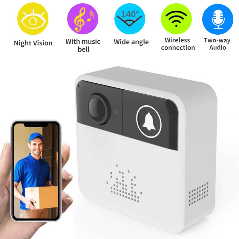 HD Smart WIFI Doorbell Walkie Talkie Two-way Audio Wireless Security Camera Apartment Home Security Doorbell Camera