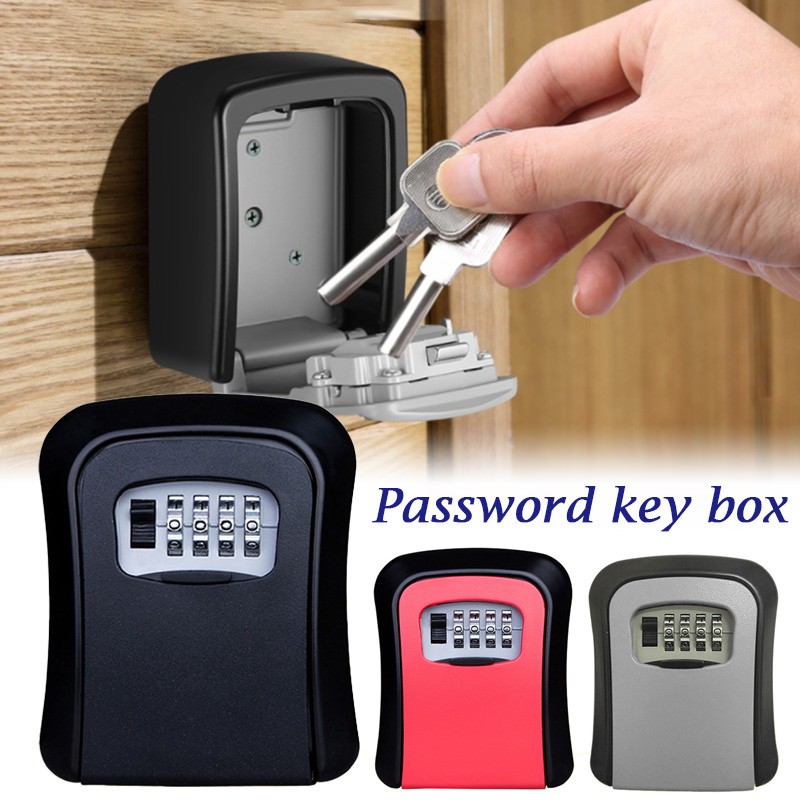 2022 Master Box Lock Wall Mounted Plastic + Aluminum Cabinet With Key Weatherproof 4 Digit Combination Key Box Lock Storage Indoor