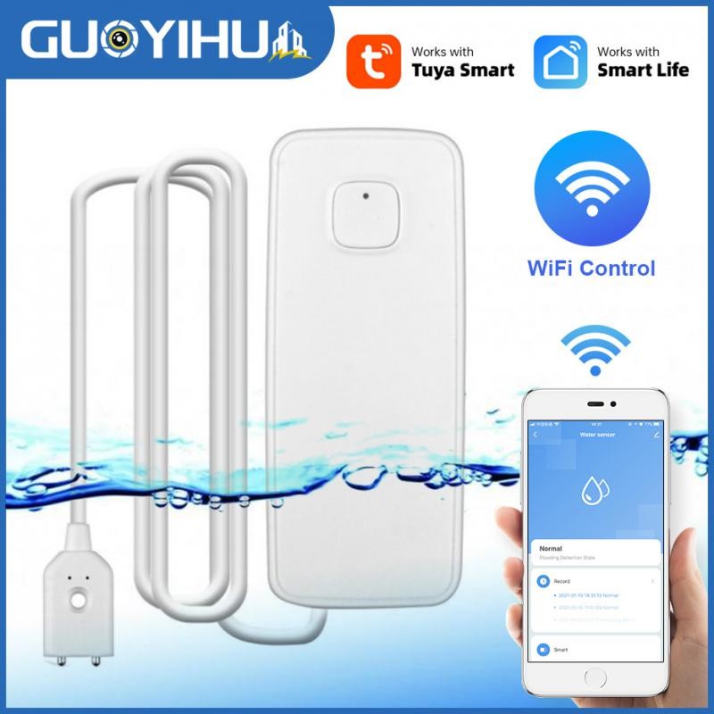 WiFi Water Leak Alarm Standalone Tuya Home Alarm Water Leak Sensor Flood Detector Security Alarm System Notification Phone