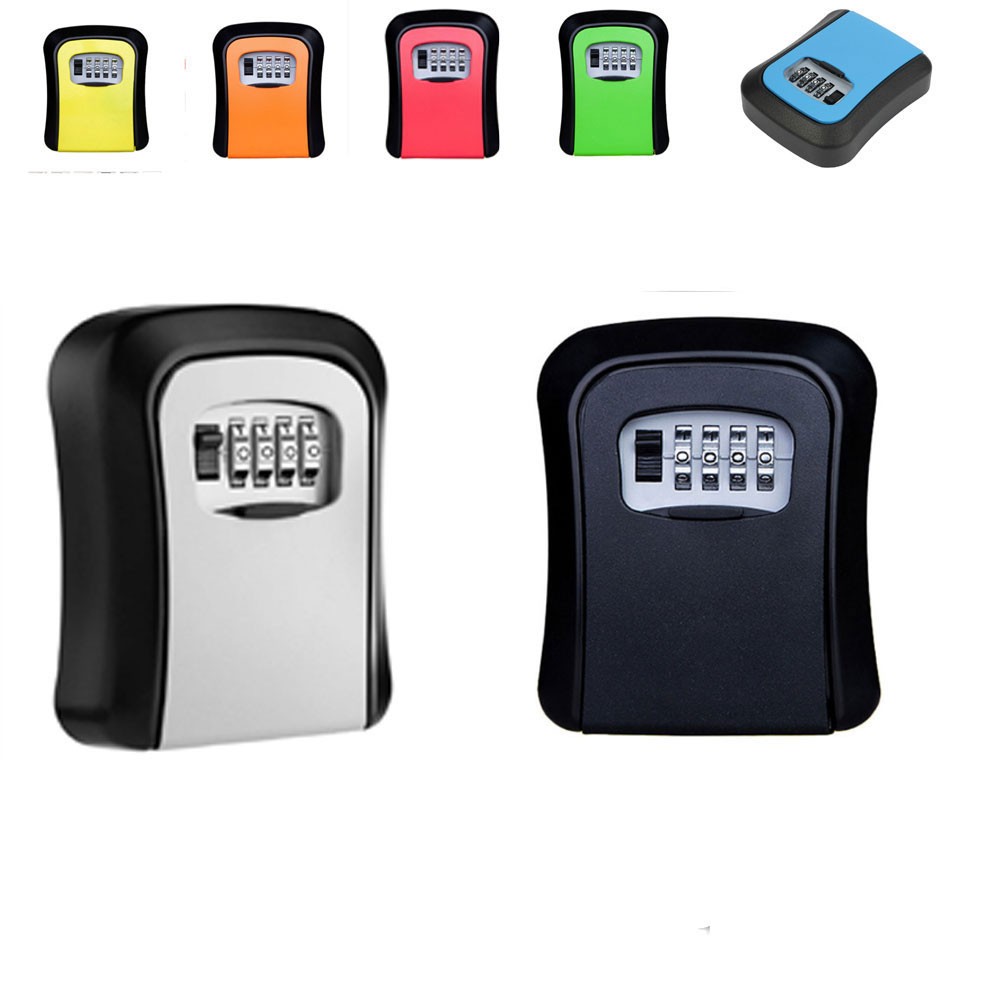 2022 Key Box Password Key Lock Box Wall Key Safe Weatherproof No 4 Combination Storage Key Box Lock Indoor & Outdoor