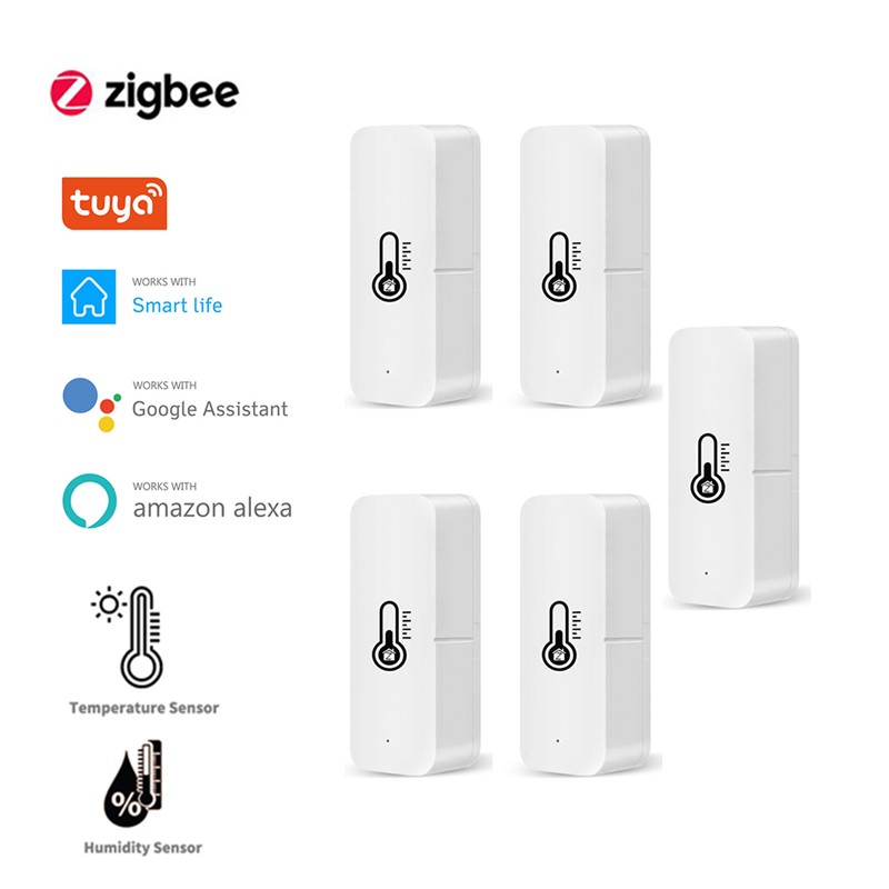 1/5pcs ZigBee 3.0 Smart Temperature Humidity Environmental Sensor Detector Work with Alexa Google Home Smart Life Tuya Gateway Hub