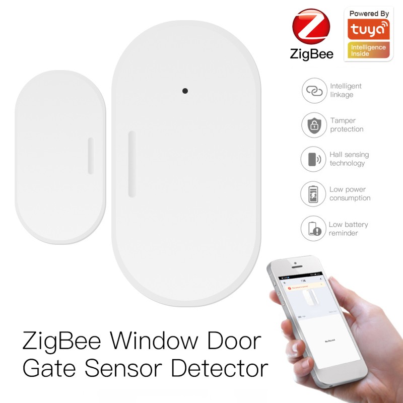 Zigbee window door sensor smart wireless connection security gate detector sensor security protection APP remote monitoring sensor alarm
