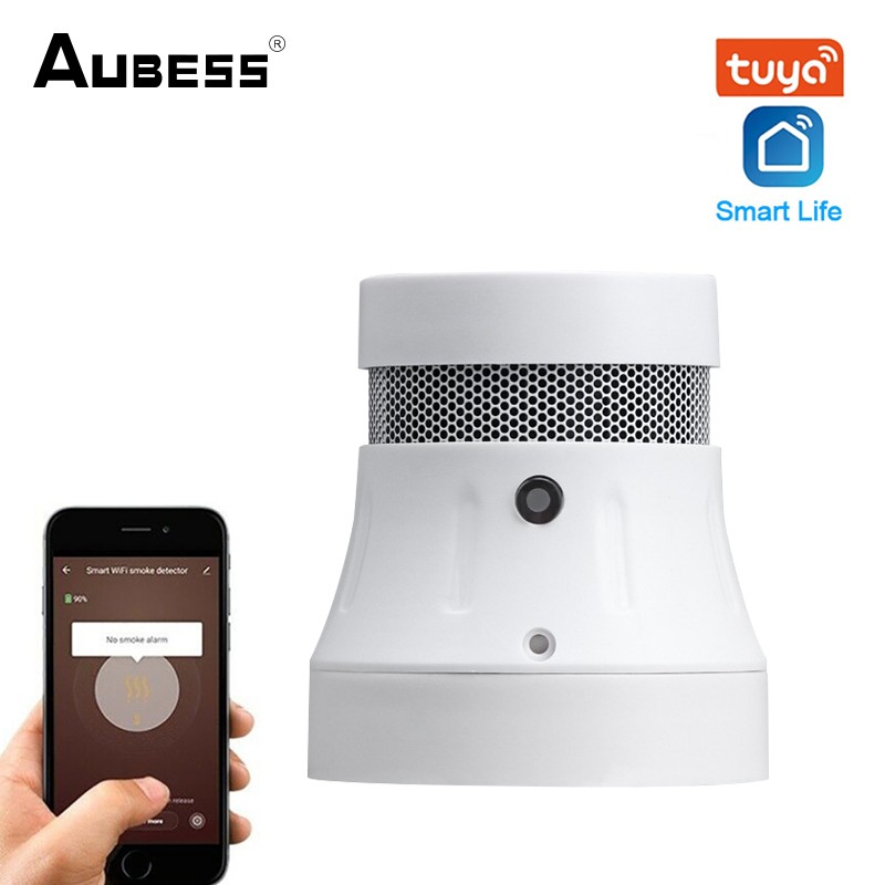 Tuya ZigBee Smoke Sensor Detector Smart Fire Alarm High Sensitivity Home Security Protection Work Alarm With Smart Life Bridge Hub