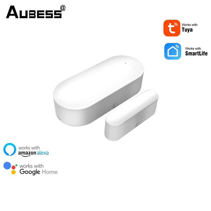 Aubess Tuya Smart WiFi Door Sensor Compatible with Alexa/Google Home/Smart Life APP Door Open/Closed Security Alarm Detector