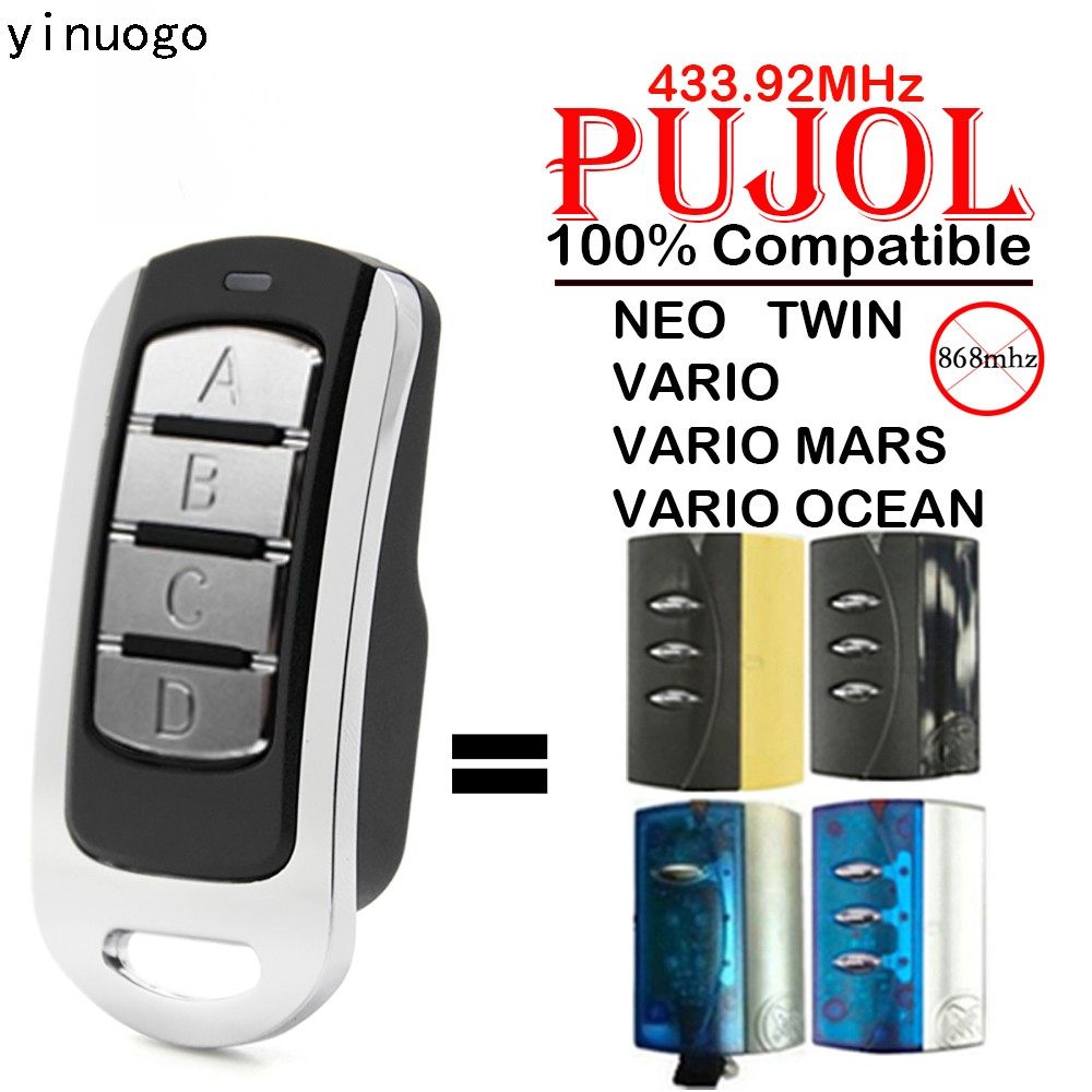 PUJOL VARIO Remote Control Garage Door Command 433.92mhz Rolling Code PUJOL NEO Twin Vario Mars Ocean Gate Opener Transmitter