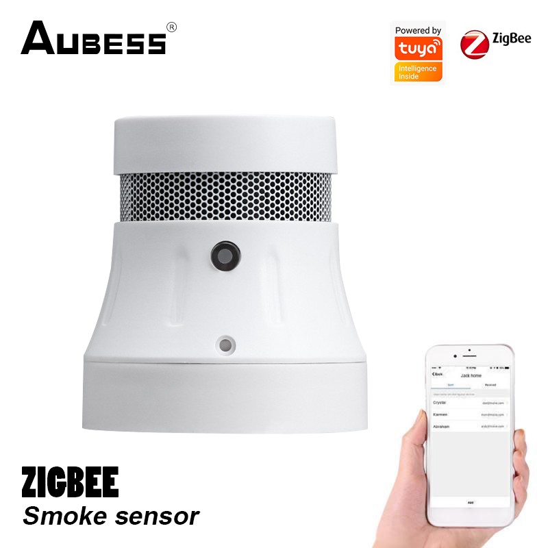 Wifi/Zigbee Tuya Smart Smoke Sensor Detector 80DB Fire Alarm Smoke Detector Wifi Fire Protection Home Security Smart Life Alarm