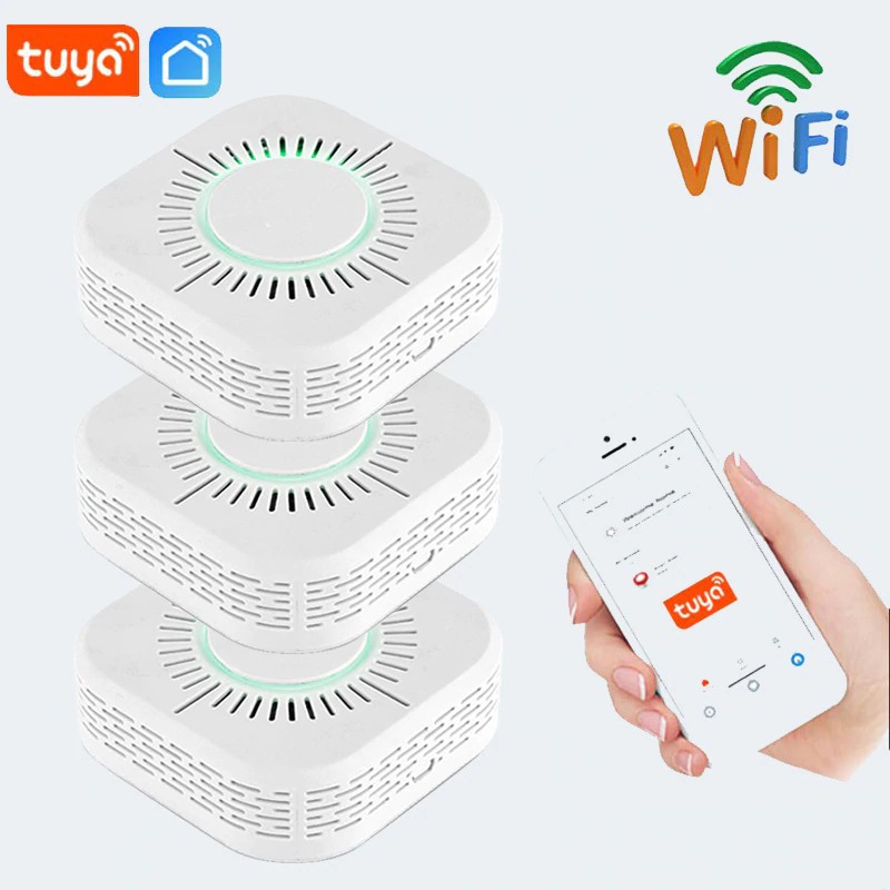 TUYA WiFi Portable Smoke Detector Fire Protection Home Security System Security Alarm Sensor System Firefighter Dropshipping/Wholesale