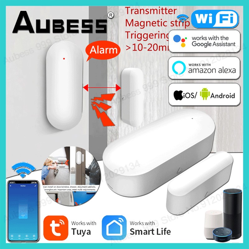 Tuya Smart WiFi Door Sensor Door Open/Closed Detector Smart Life APP Switch Home Security Compatible Via Alexa Google Home