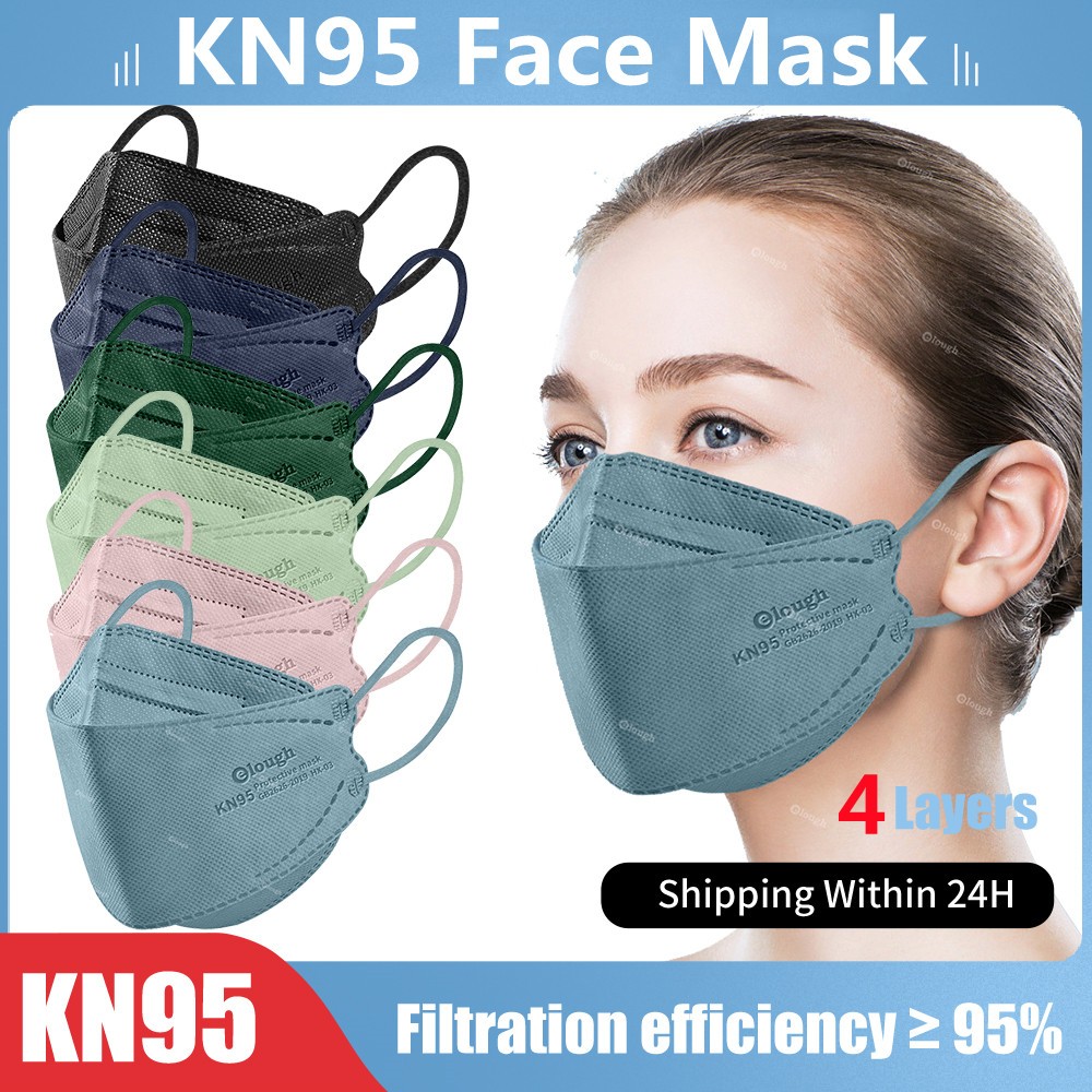 Elough Korean KN95 Masks FFP2 Mascarillas FPP2 Gay Adult Black Face Mask Mascherine FFP2 Mask ffp2fan