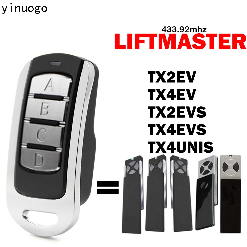 Liftmaster TX4UNIS Garage Door Opener Remote Control Liftmaster TX2EV TX4EV TX2EVS TX4EVS 433.92mhz Rolling Code Transmitter