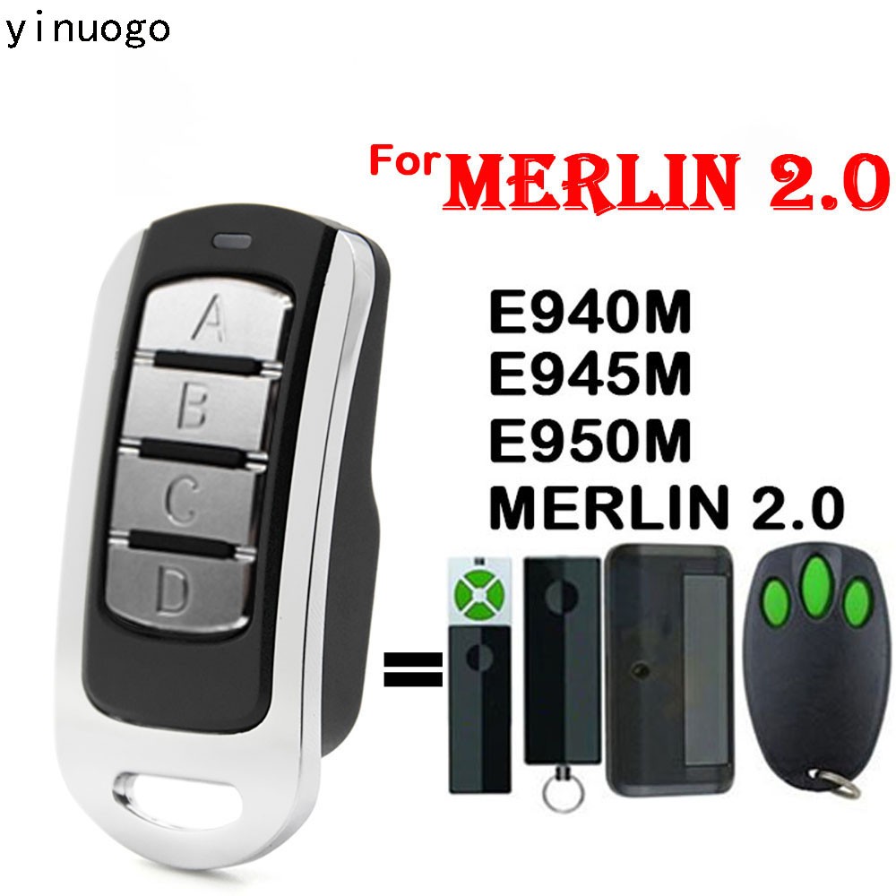 Transmitter for MERLIN E943 E945M E950 Garage Door Remote Control Clone Gate Opener MERLIN + 2.0 Garage Door Command 433MHz