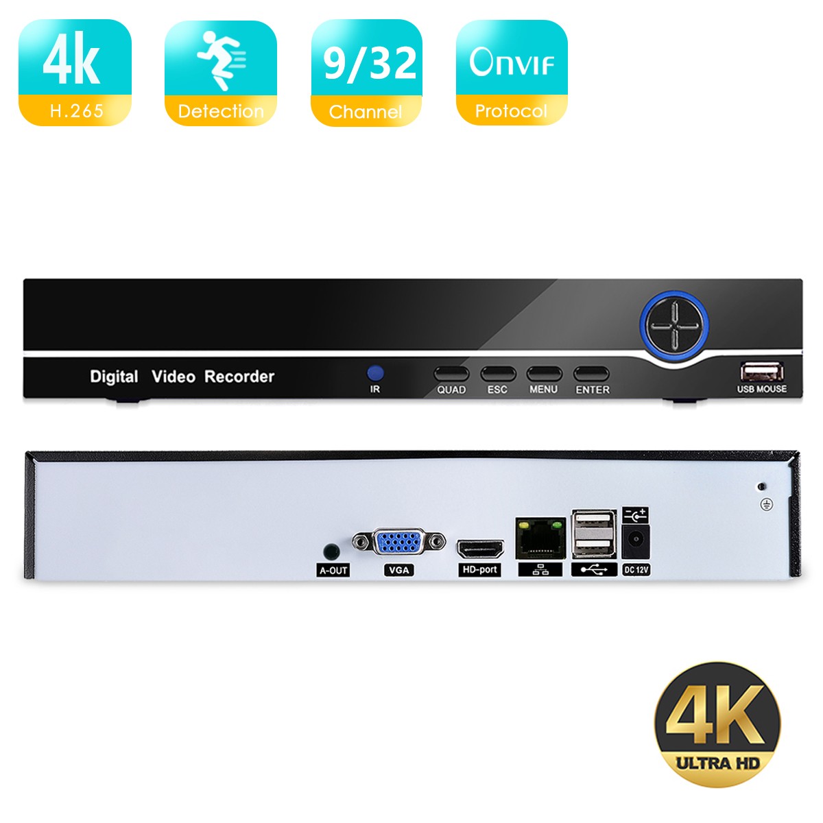 BESDER H.265 AI 4K Output CCTV NVR 16CH 4K/ 9CH 32CH 4K Security Video Recorder H.265 Motion Detection P2P CCTV NVR Face Detection