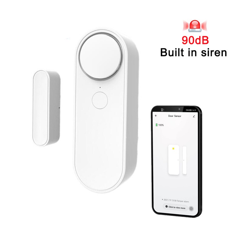 Tuya WiFi Door Sensor Siren Loud 110 dB Sounder Wireless Window Call Switch Sensor for Home Security Intrusion Burglar Alarm