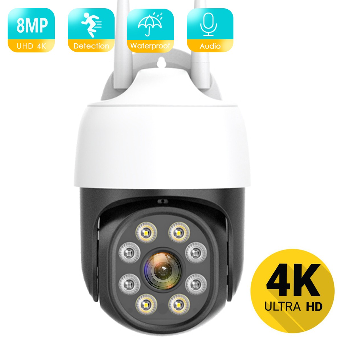 BESDER 4K 8MP 5MP Ultra HD PTZ IP Camera AI Human Detection Waterproof Wireless Security Camera Car Tracking P2P Video Surveillance