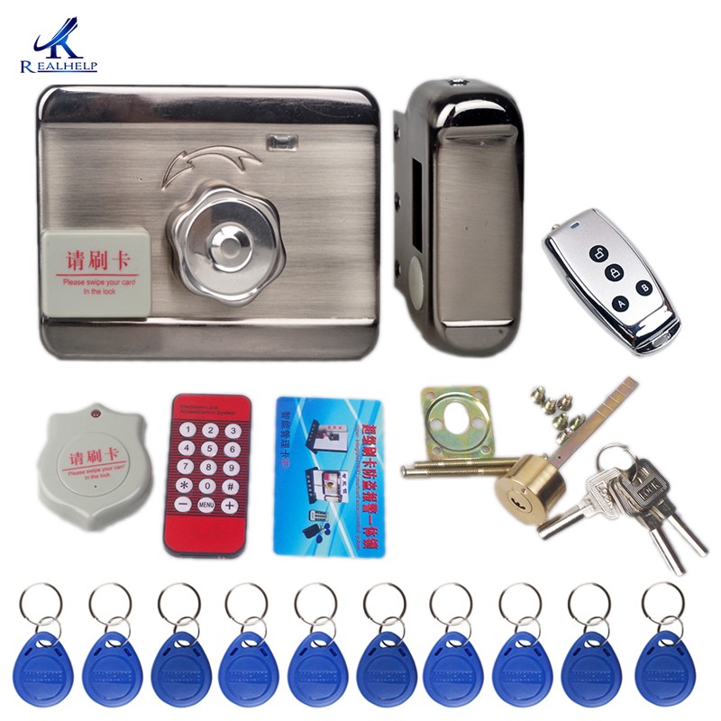 Electronic door lock 1000users with remote unlock with RFID smart card home security system kit access control system