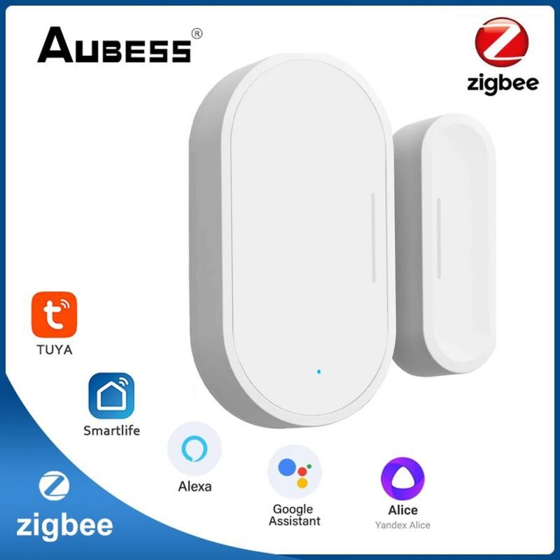 Tuya ZigBee Door Sensor Smart Home Open/Colsed Door Window Detectors 360° Security Alert System Support Google Home Alexa